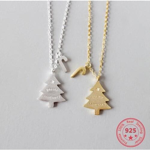 Minimalism 925 Sterling Silver Necklace Personality Christmas Tree Necklaces Fashion Luxury Jewelry Christmas Gift For Women