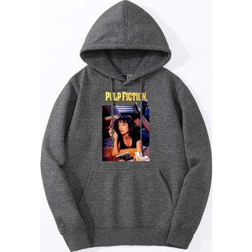 New Spring Men Streetwear Pulp Fiction Hoodies Men Daily Casual High Quality Men Hooded Tops Fitness Jackets