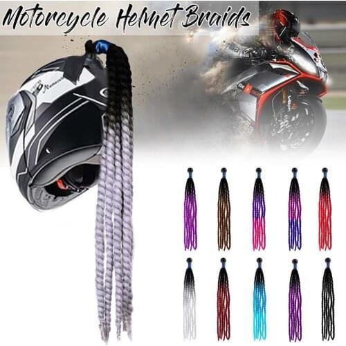 NEW 60cm Motorcycle Helmet Dreadlocks Women Helmet Dreadlocks Ponytail Braid Motocross Bicycle Helmet Punk Hair Decoration