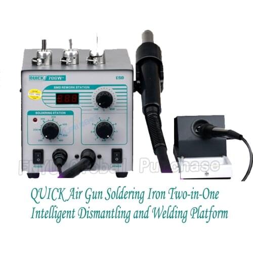 Quick 706W+ Digital Display Anti-static and Constant Temperature Lead-free Soldering Iron Dismantling and Welding Platform