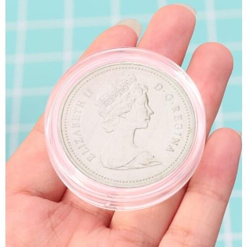 38.6mm Clear Round Acrylic Coin Capsule Storage Box Holder Case For Silver 2 oz
