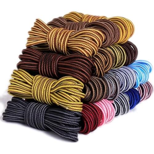 1Pair Striped Double Color Shoe laces Boots Outdoor Sport ShoeLaces Cotton Round Shoelace 18 Colors Length 70CM 90CM 120CM 150CM