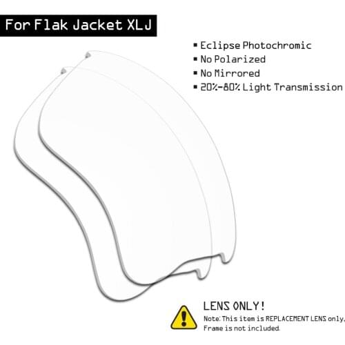 SmartVLT Sunglasses Replacement Lenses for Oakley Flak Jacket XLJ - Eclipse Grey Photochromic