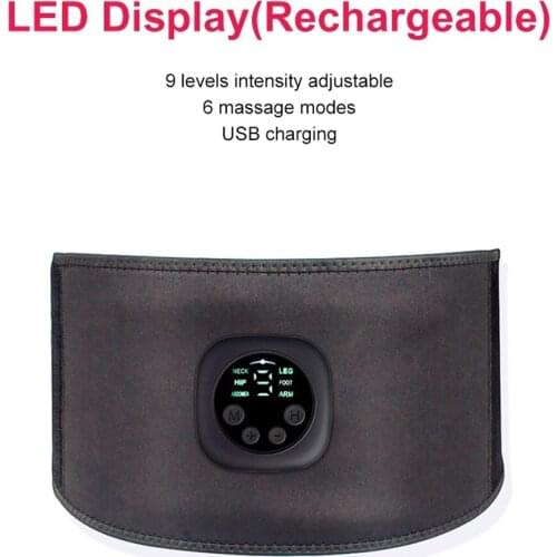 Electrical Muscle Stimulator Abdominal Muscle Sticker Home Muscle Training Device USB EMS Fitness Trainer Belt LED Display