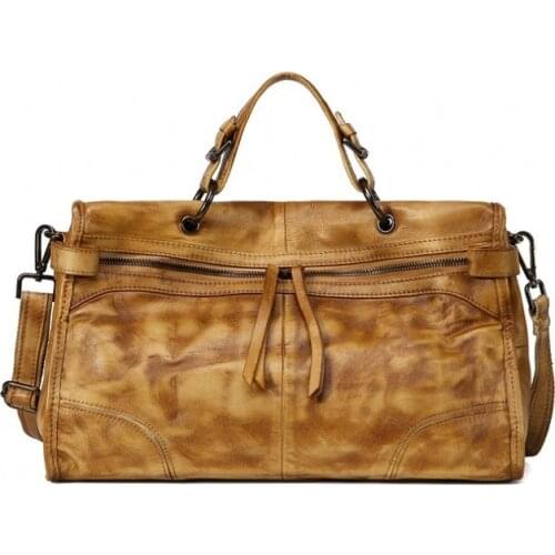 Genuine Leather European Retro Handbags Ladies High Quality Business Travel Messenger Bag Women Handmade Original Handbag Female