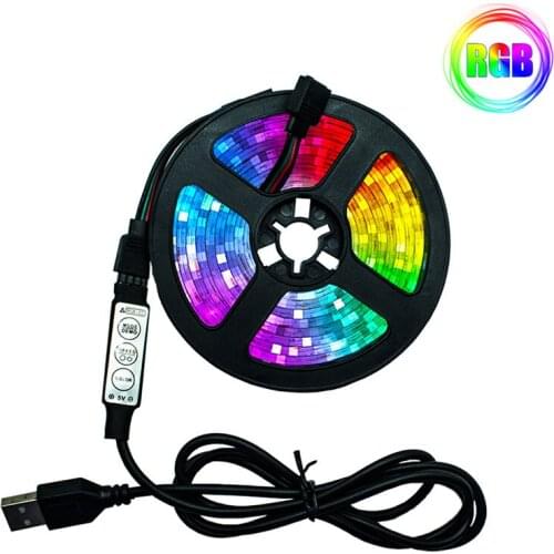 USB RGB TV Backlight Tape DC5V 3Key Control 1M 2M 3M 4M 5M Flexible Led Strip Light for Desk Screen TV Background Lighting Decor