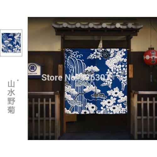 Taiwan Japan style Chinese chrysanthemum morifolium cloth curtain home act portiere hangings 85x90cm 85x120cm Door half curtain