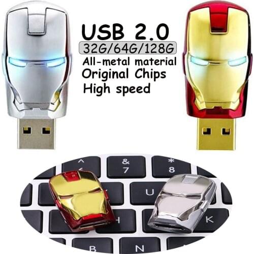 IronMan USB Flash Drive,High Speed U Disk 128GB 64GB 32GB with All-Metal Material and Original Chips,USB 2.0 Pen Drives