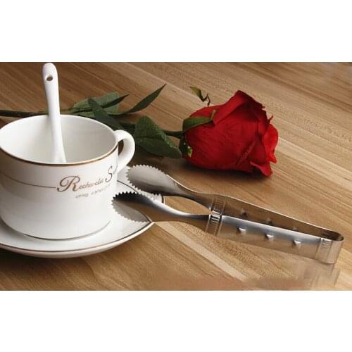 Sugar clip Stainless steel rock sugar clip coffee tool sugar clip creative sawtooth ice clip