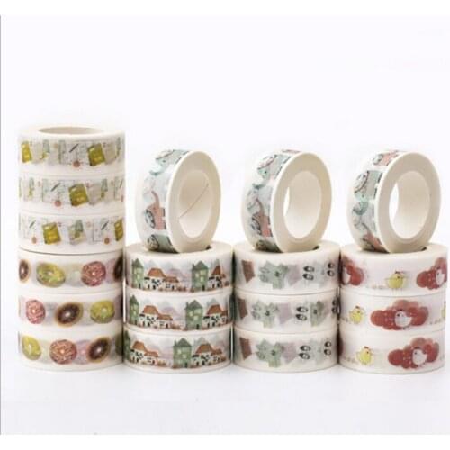 10pcs/lot 1.5cm*10m Cute animal DIY decoration Washi Tape Scrapbooking Sticker Label Masking Tape School Office Supply