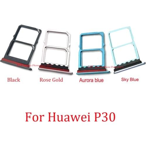 10 PCS New Sim Card Tray Holder Reader Slot Adapter For Huawei P30 Sim Tray Holder Adapter Socket Replacement Spare Parts