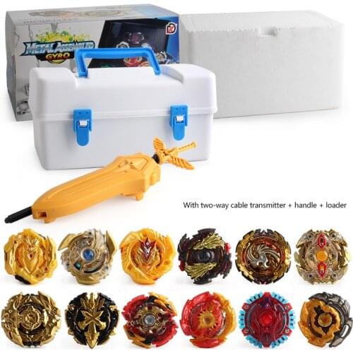 12PCS Gold series Bayblade Burst Set Toys Bayblades Arena Bayblade Metal Fusion 4D with Launcher Spinning Top Toys XD168-21A