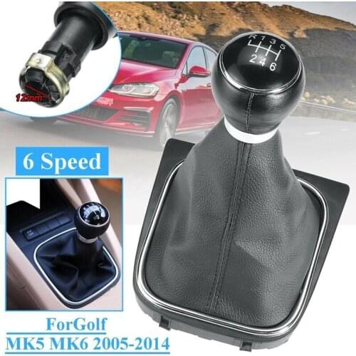 6 Speed Manual Gear Shift Knob W/ Boot Cover for -Golf Jetta MK5 MK6 2005-2014 Rabbit
