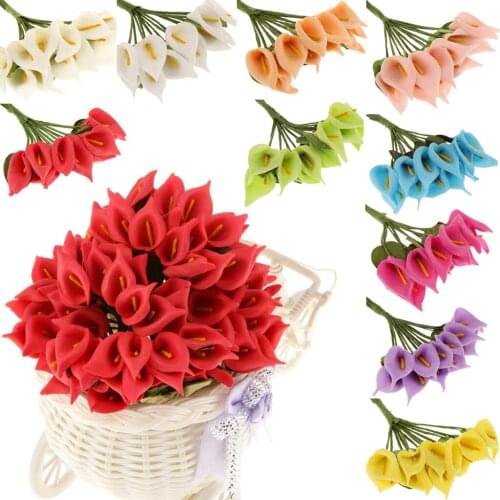 9CM 144Pcs Mini Artificial Calla Lily Wedding Flowers Bouquet Foam Decorative Flowers for Wedding Party Supplies Home Decoration