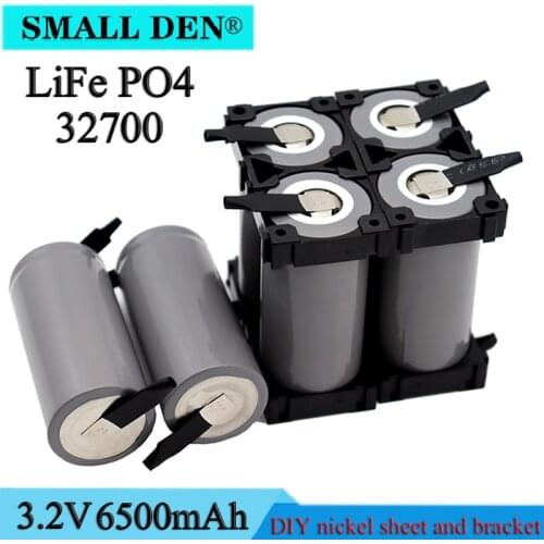 New 3.2V 32700 6500mAh LiFePO4 battery 35A continuous discharge maximum 55A high-power battery + DIY nickel sheet and bracket