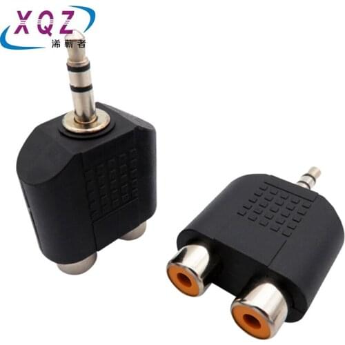 3.5 mm AUX male to 2 RCA Female Audio Adapter for Computer Speaker Earphone Headphone Stereo AUX Splitter Connector 3.5M/2RCA F