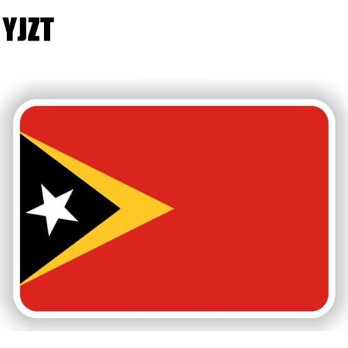 YJZT 13CM*8.5CM Car Accessories Timor Leste Flag Sticker Helmet Bike Car Sticker 6-1866