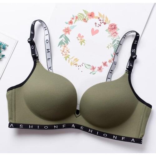 Fashion Seamless Alphabet Women Bra Sexy Lingerie Breath Underwear Women Skin Cotton Sexy Comfortable Bra Wire Free Push Up Bra
