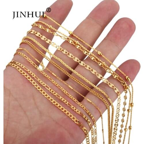 Necklace African New Dubai Gold color Necklaces Length 45cm fashion Women Jewelry friends Birthday present for girls gifts chain
