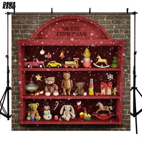 DAWNKNOW Christmas Doll Store Background Fotografia Photography Backdrop Bear Toy Photo Shoot Baby Children Photocall lv1092