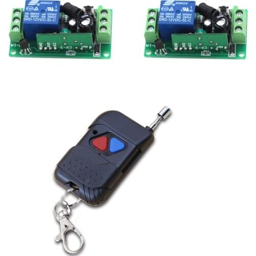 DC12V 1CH Wireless Remote Control Switch System Teleswitch 2*Receiver + 1*Transmitter for Appliances Gate Garage Door