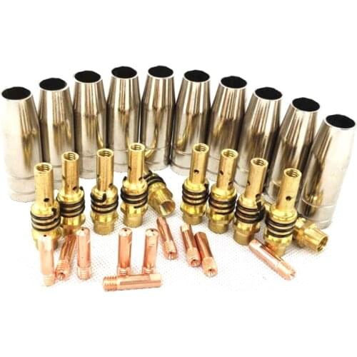 30Pcs 15AK Torch Machine Consumables MIG Torch Gas Nozzle Tips Holder for MIG Welding Machine