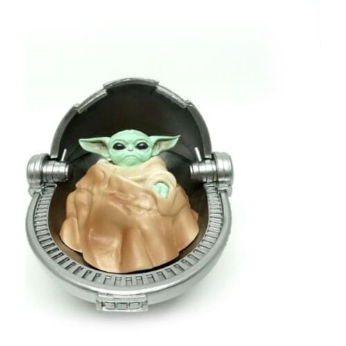 Star Wars The Mandalorian Baby Yoda Baby Hand-made Model Cradle Yoda Action Figure Toy