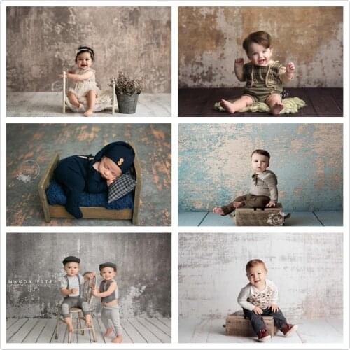 Retro Brick Wall Photography Backdrops Newborns Baby Grunge Cement Peeling Brick Photo Background for Studio Portraits Photocall
