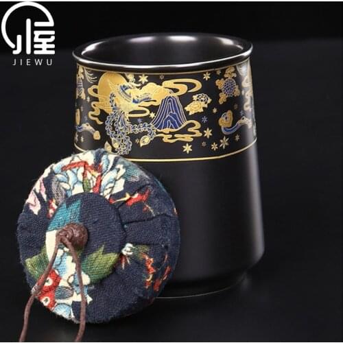 JIEWU Sealed Tea Caddy High Temperature Resistant Ceramic Storage Box 2021 New Hot Save Office Home Kitchen Tea Set Accessories