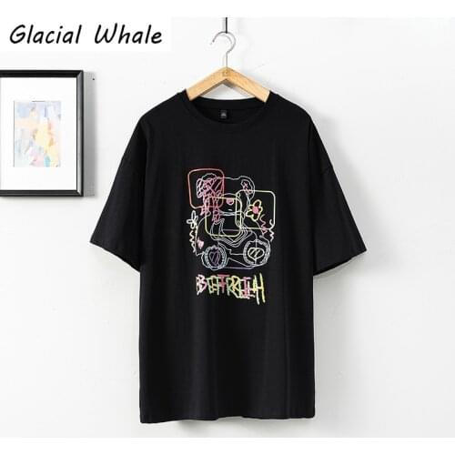 GlacialWhale Mens T-shirt Men 2021 Summer Tops Bear Print Cotton T-shirts Japanese Streetwear Harajuku Oversized T Shirt For Me