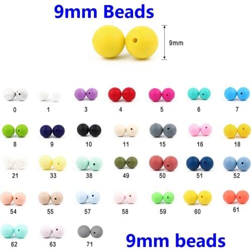 Joepada 300Pcs/lot 9mm Round Silicone Beads Bpa Free Nipple Holder Chain Eco-friendly Sensory Teething Teether Bead For Infant
