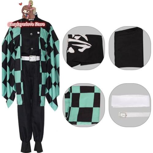Demon Slayer: Kimetsu no Yaiba Kamado Tanjirou Cosplay Costume Halloween Christmas Costume