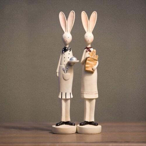 Rabbit Cute Animals Resin Sculpture Wedding Decor Nordic Style Wine cabinet decoration Moder Home Decoration Accessories P36