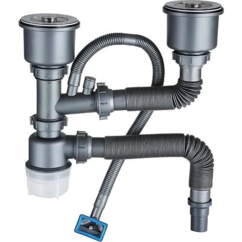 Kitchen sink double sink sink pipe fittings sink stainless steel sink set single and double sink drain pipe WJB32519