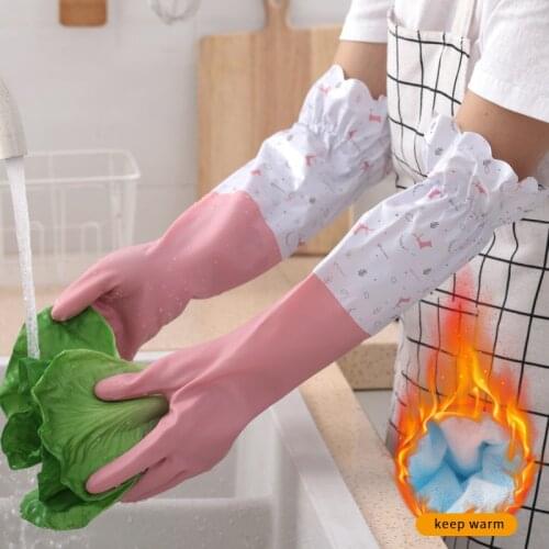 Kitchen dish washing gloves household dishwashing gloves washing clothes rubber gloves cleaning gloves for dishes 5 colors