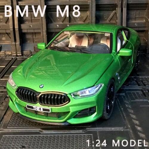 1:24 Bmw M8 Coupe Alloy Car Model Simulation Metal Car Model Decoration Door Sound And Light Pull Back Toy Car Boyfriend Gift