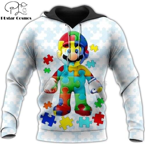 PLstar Cosmos Fashion Men hoodies Autism Its OK To Be Different 3D Print hooded Sweatshirt Unisex Casual Hoodies Pullover-6
