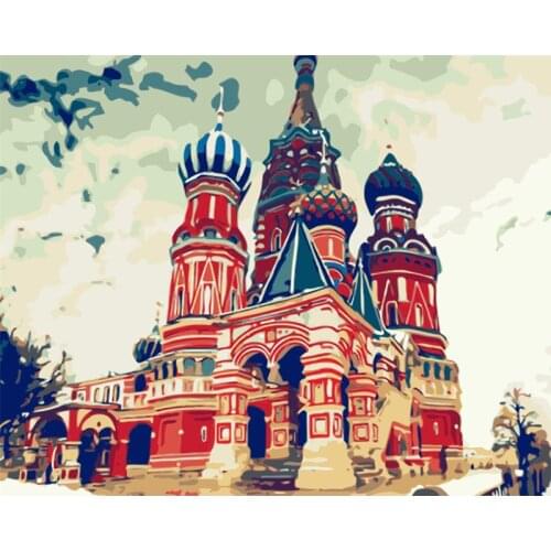 Moscow Red Square Landscape DIY Digital Painting By Numbers Modern Wall Art Oil Painting Holiday Gift Home Decor Big Size
