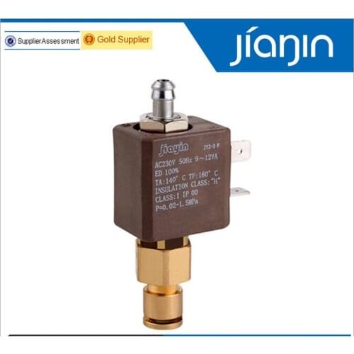 JYZ-3F27 Normally Open N/O 2/2 Way Cannula AC 220V G1/8' Brass Iron Coffee Makers Steam Water 2 Position 2 Way Solenoid Valve