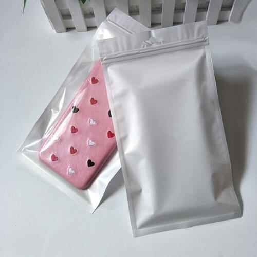 Wholesale 12cm*23cm White / Clear Self Seal Zipper Plastic Retail Packaging Packing Bag, Zip lock Bag Party Package W/ Hang Hole