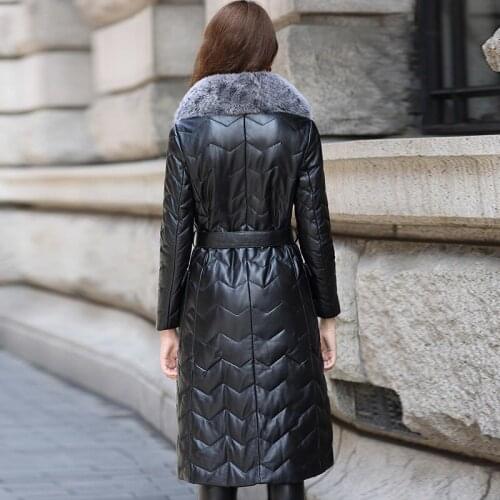 Coat Sheepskin Genuine Female Real Leather Jacket Winter Coat Women Clothes 2020 Fox Fur Collar Long Down Jackets MY4356 s