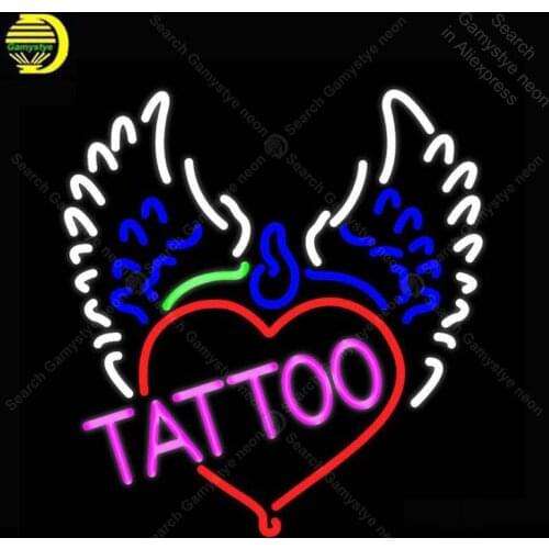 Piercing Tattoo Wings Neon Sign Neon Bulbs sign Handcraft Iconic Sign light Lamps Sign display advertise enseigne lumine