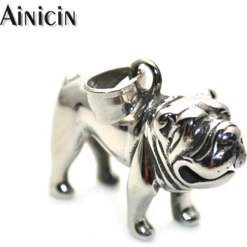 Lovely Animal French Bulldog Stainless Steel Pendants 25x35mm Dogs Jewelry For Childrens Gift