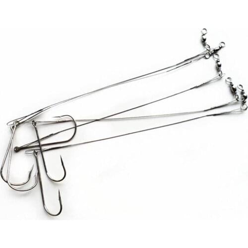 Fishing Leash 15cm High Strength Steel Wire With Stainless Steel Swivel Anti Bite For Fishing Accessory Lead Core Leash Wires