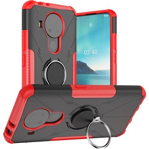 Shockproof Armor Case for Nokia 3.4 5.4 6.39 inch Magnetic Metal Ring Stand Holder Soft TPU Bumper Hard PC Protective Back Cover