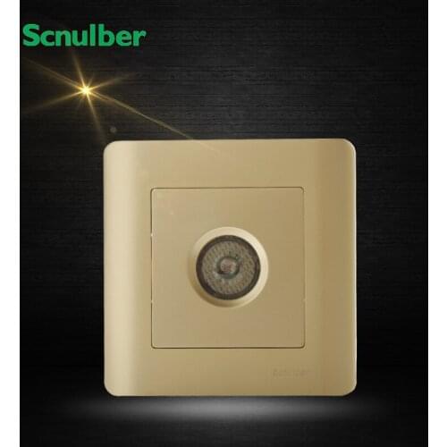 Luxury 86 type champagne voice light operated transmit acoustic light activated delay wall switch