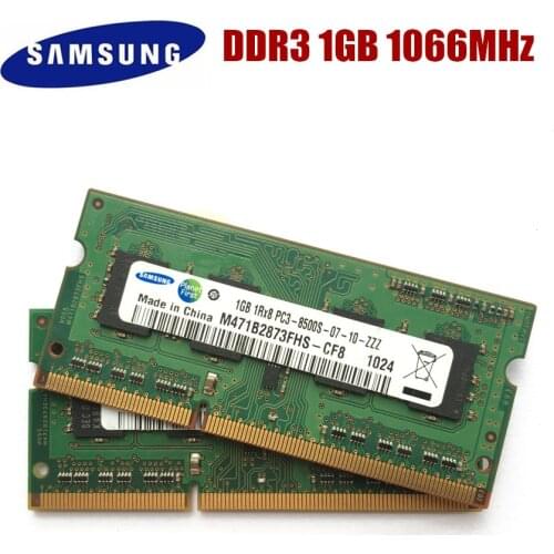 SAMSUNG 1GB PC3 8500S DDR3 1066Mhz 1G 1066 Mhz Laptop Memory DDR3 1G PC3 8500S 1066 MHZ Notebook Module SODIMM RAM