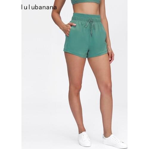 Lulubanana YOGA Quick-Dry Loose Drawstring Running Shorts Women Sports Workout Shorts Gym Athletic Shorts with Pocket -4 Inches