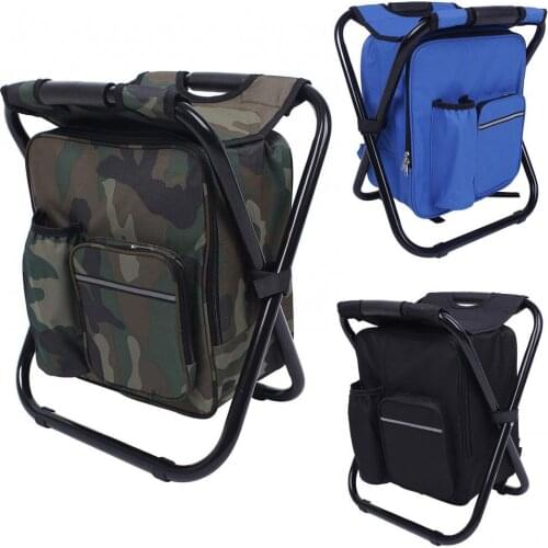 Fishing Chair Folding Stool Portable Backpack Cooler Insulated Picnic Bag Seat