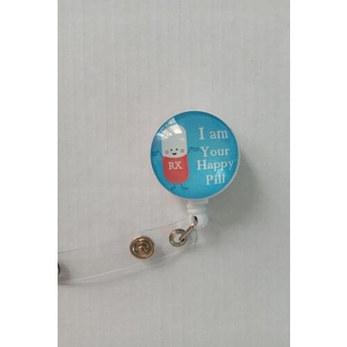 Smiley PX Pharmacy Pill - Nurse Badge Reel- Retractable ID Badge Holder 10pcs/lot